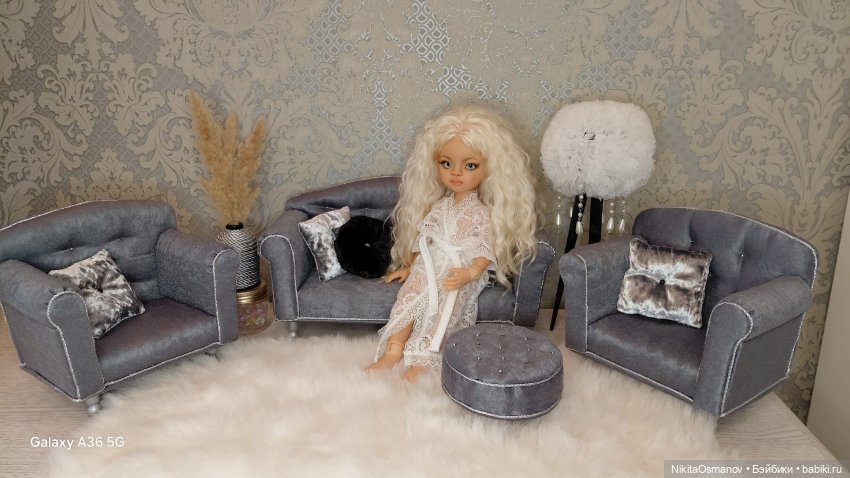 Мебель диван кресло для кукол 1:6