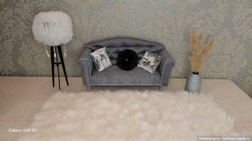 Мебель диван кресло для кукол 1:6 (фото 6)