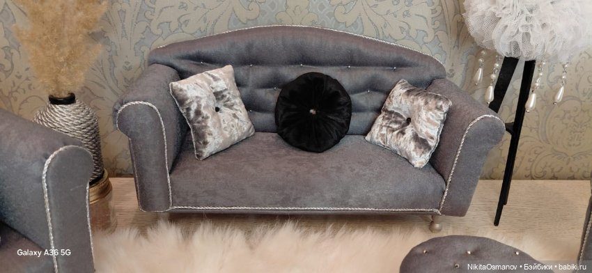 Мебель диван кресло для кукол 1:6 (фото 3)