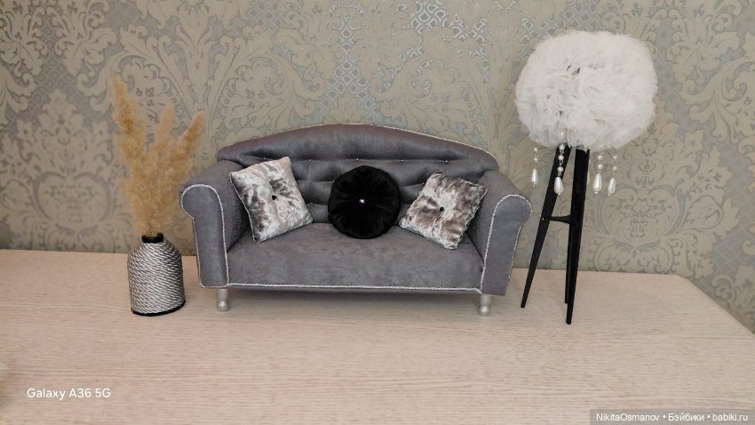 Мебель диван кресло для кукол 1:6 (фото 4)