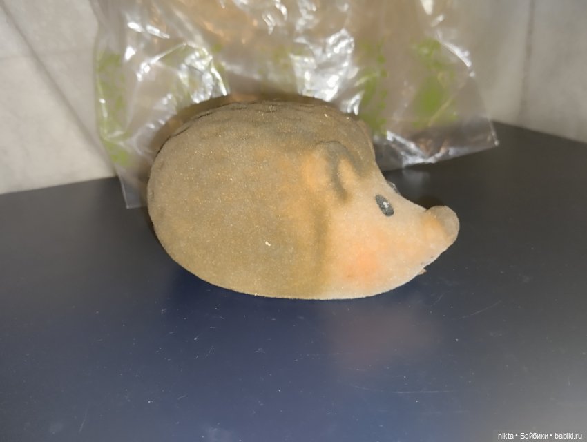 Игрушка СССР Флокированная резина Еж, ежик (фото 2)