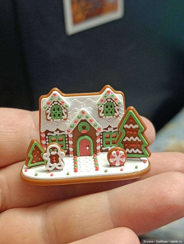 Пряничный домик для кукол 1:6 и меньше