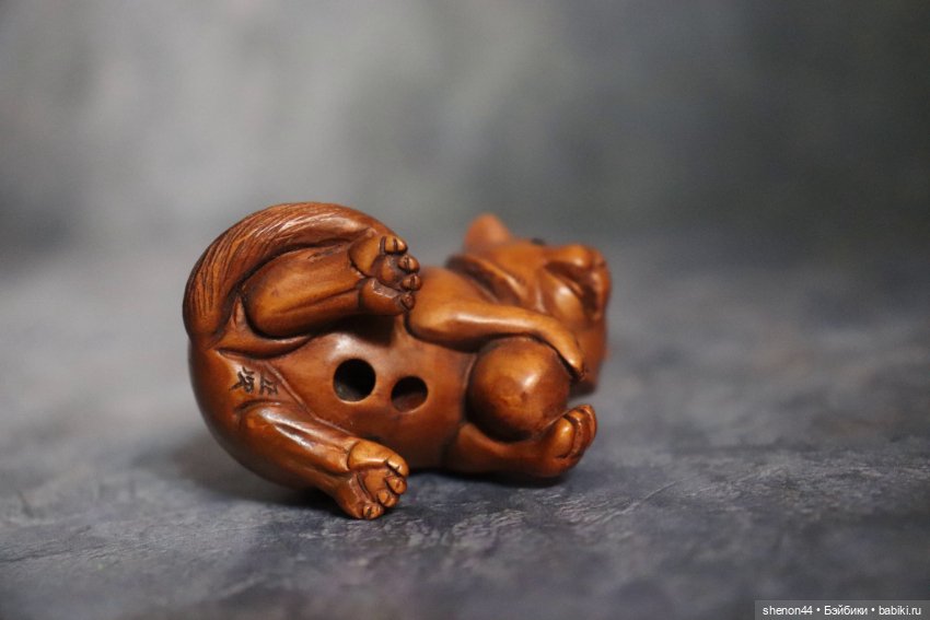 Нэцкэ "Котенок с клубочком". Винтаж, более 50 лет (фото 3)