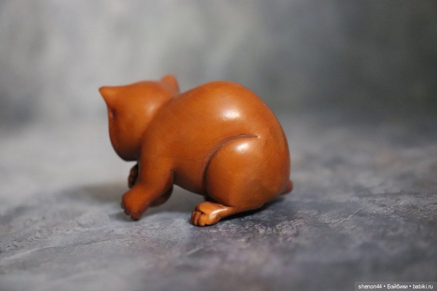 Нэцкэ "Котенок с клубочком". Винтаж, более 50 лет (фото 4)