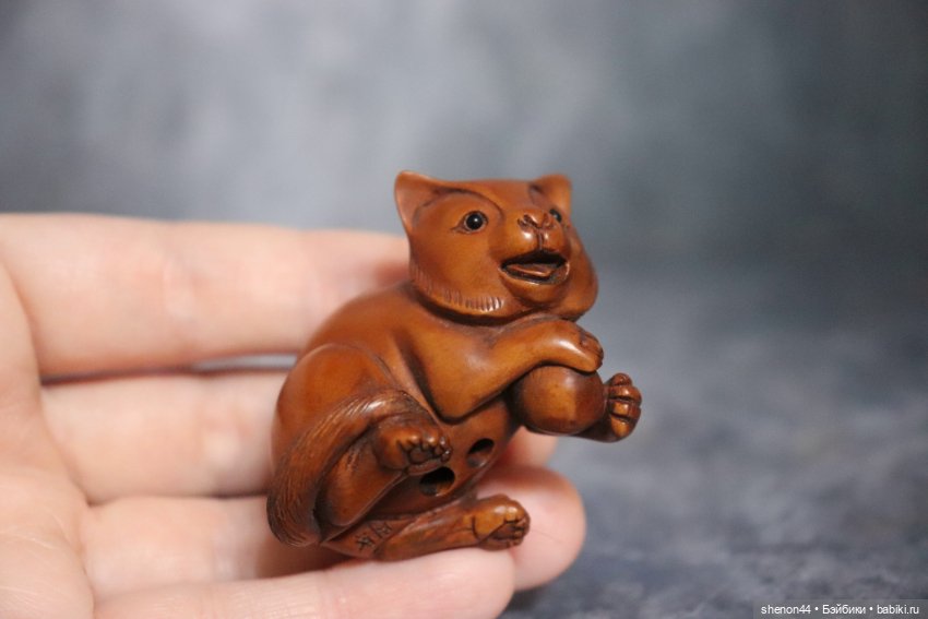 Нэцкэ "Котенок с клубочком". Винтаж, более 50 лет