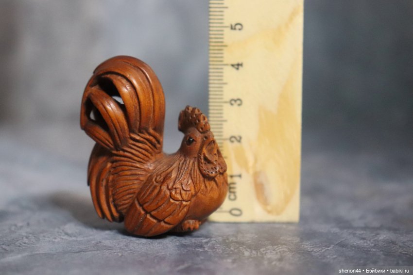 Нэцкэ "Петушок". Самшит, ручная резьба (фото 6)