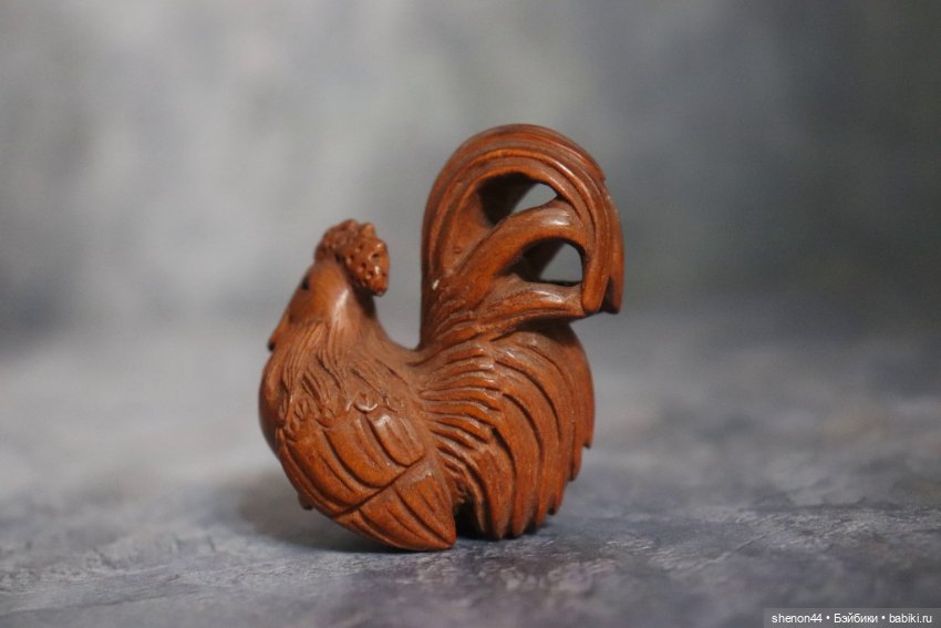 Нэцкэ "Петушок". Самшит, ручная резьба (фото 2)