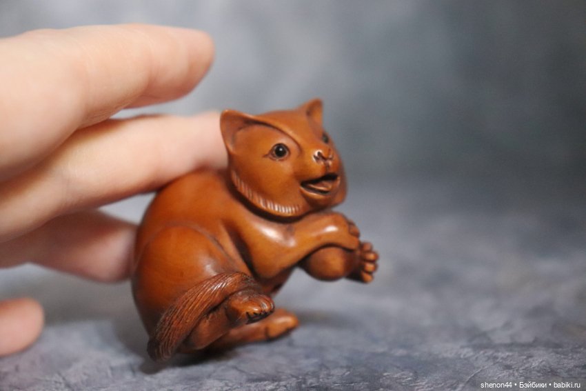 Нэцкэ "Котенок с клубочком". Винтаж, более 50 лет (фото 2)
