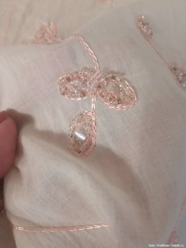 Отрез батиста с вышивкой для кукольного рукоделия (фото 2)