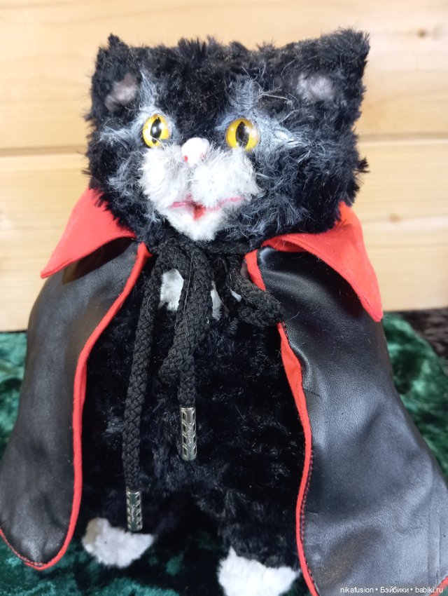 Игрушка Кот злодей, толстенький и мягкий граф Дракула, авторская (фото 3)