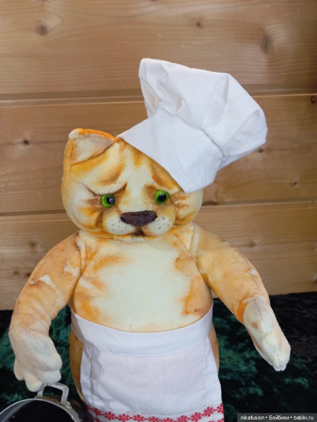 Игрушка котик повар, авторская (фото 3)