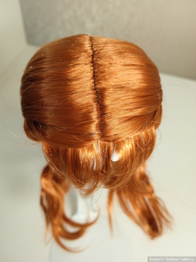 Парик из синтетического мохера, длинный, боковые косички, размер 5-6 инч (13-15см), цвет Carrot SM45 (фото 8)