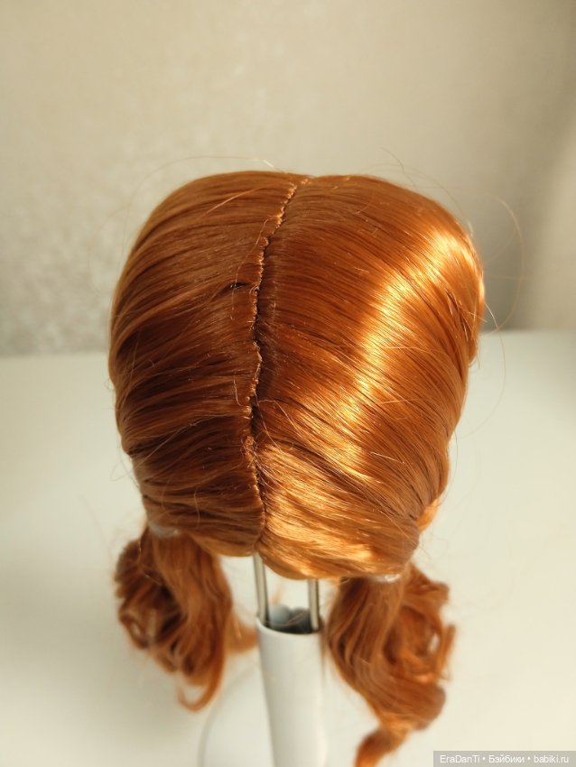 Парик из синтетического мохера, длинный, боковые косички, размер 5-6 инч (13-15см), цвет Carrot SM45 (фото 6)