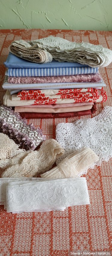 Лот тканей+кружева для кукольного наряда (фото 2)