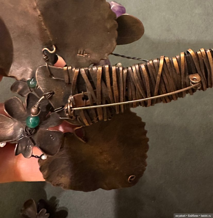 Букет из меди с аметистами и жемчугом (фото 6)