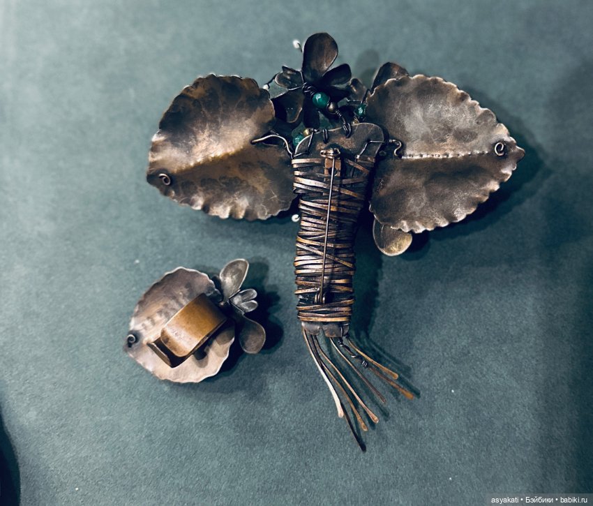 Букет из меди с аметистами и жемчугом (фото 3)