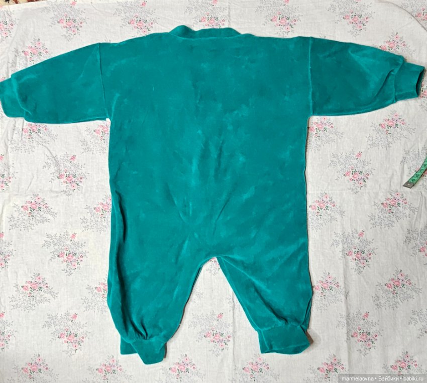 Велюровый комбинезон для куклы или малыша 2-3мес (фото 5)