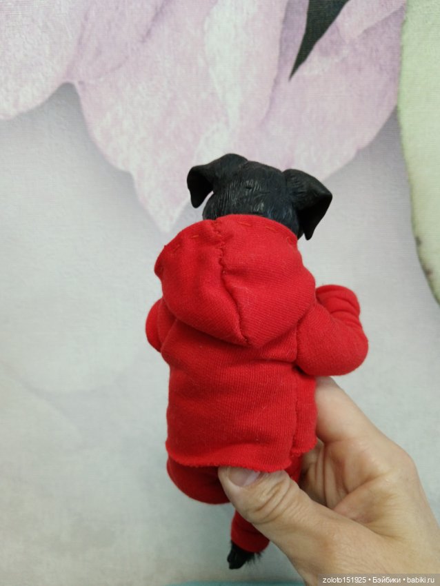 Чёрный мопс собака пес — Авторские игрушки (фото 4)