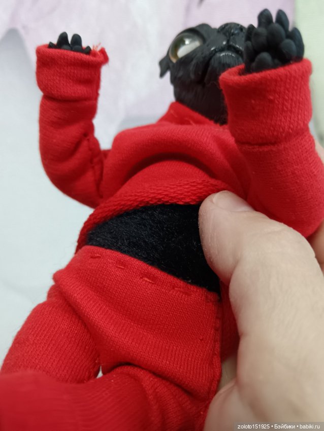 Чёрный мопс собака пес — Авторские игрушки (фото 3)