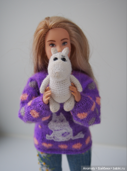 Джемпер Муми-тролль + муми-тролль для Барби (фото 4)