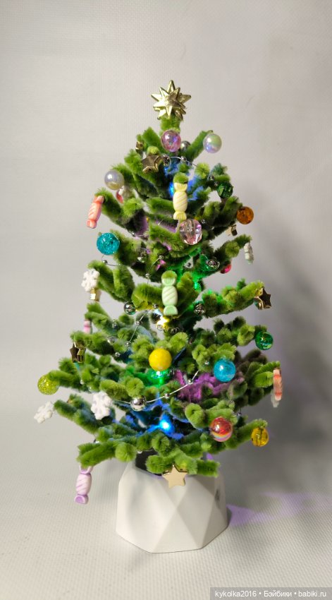 Елочки 25 см с гирляндой 3 режима мигания для ваших кукол и румбоксов (фото 3)