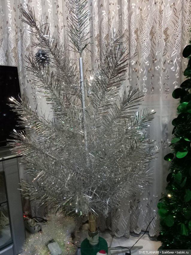 Елочка серебристая СССР крутящаяся с мотором (фото 6)