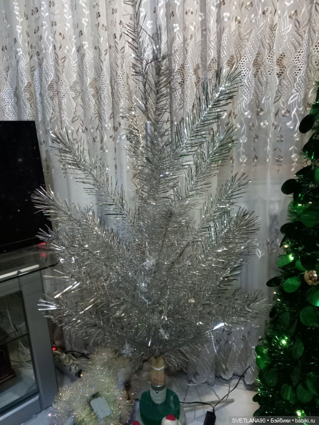 Елочка серебристая СССР крутящаяся с мотором (фото 2)