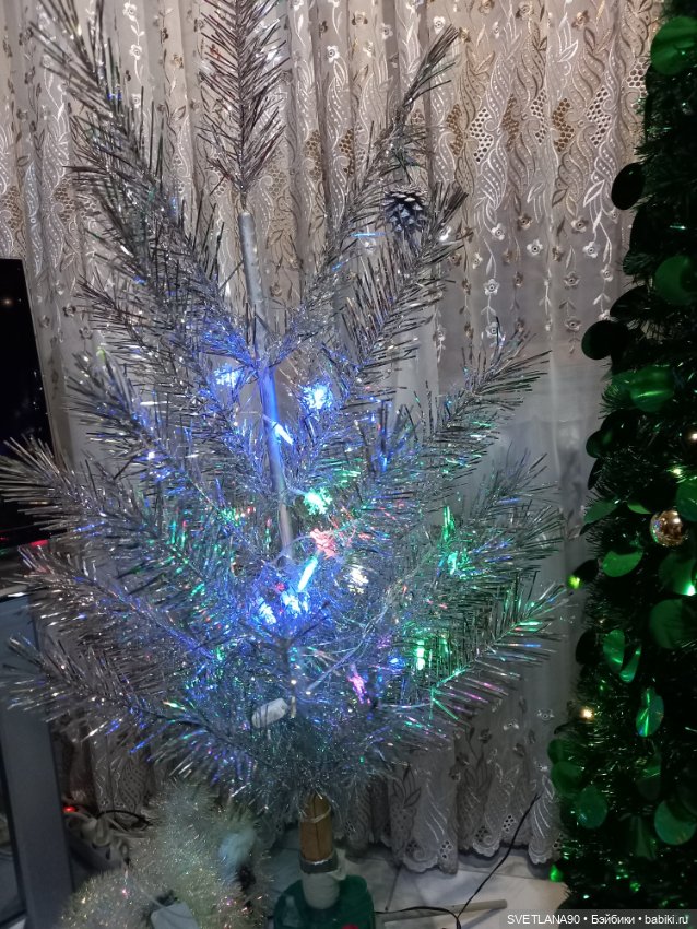 Елочка серебристая СССР крутящаяся с мотором (фото 4)