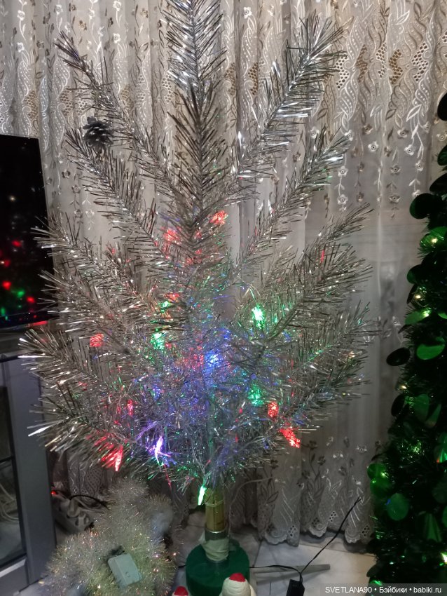 Елочка серебристая СССР крутящаяся с мотором (фото 5)