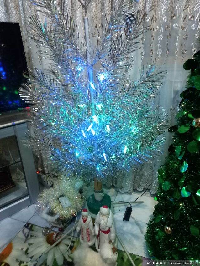 Елочка серебристая СССР крутящаяся с мотором (фото 3)