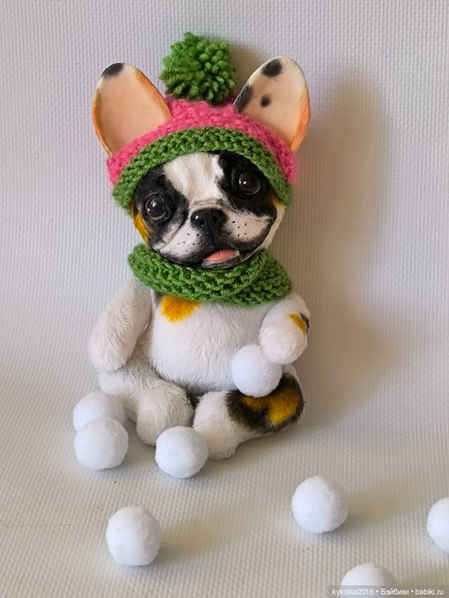 Французкий бульдожек в шапочке (фото 2)