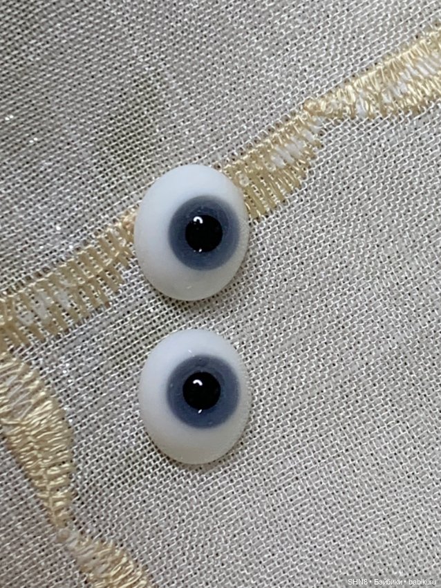 Глаза рыбки стекло 12 мм серо синие (фото 3)
