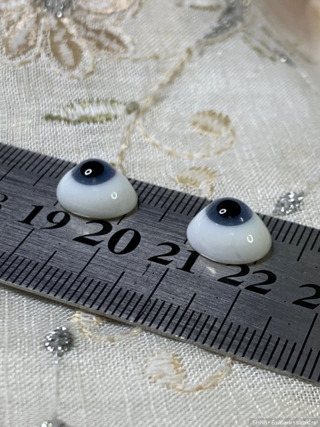 Глаза рыбки стекло 12 мм серо синие (фото 5)