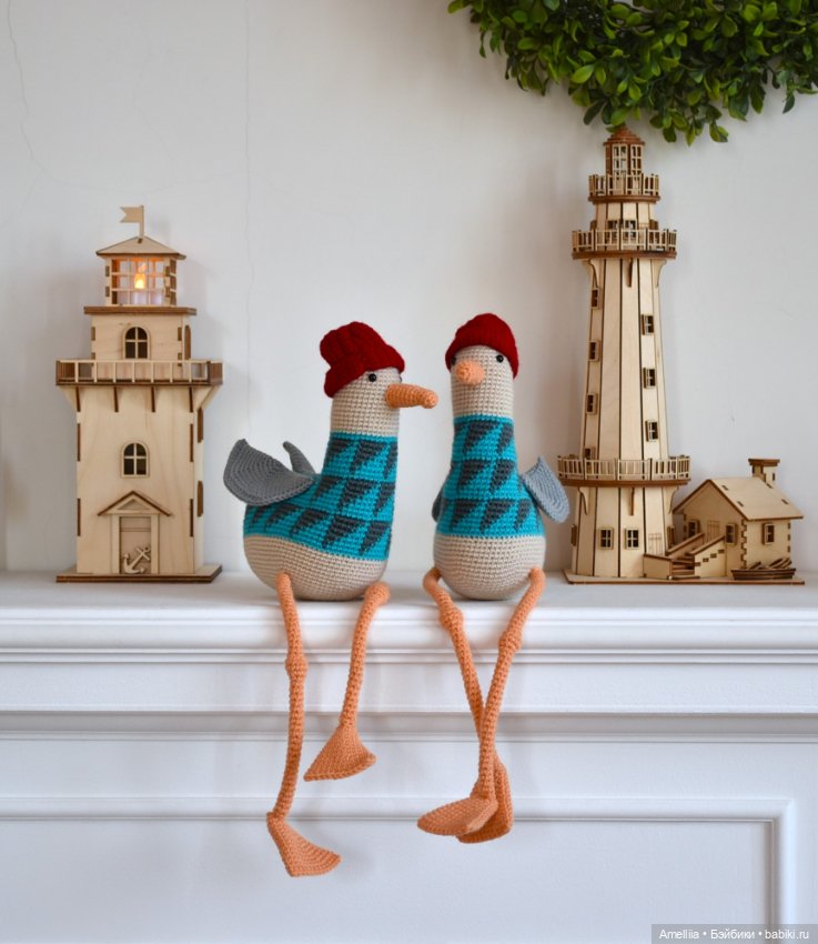 Интерьерное амигуруми чайка на заказ (фото 3)