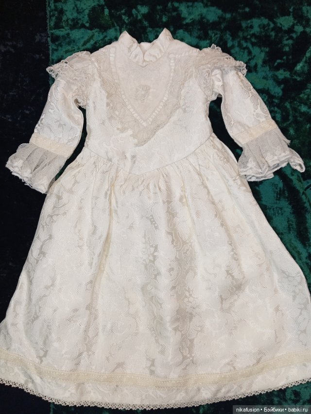 Платье на антикварную или винтажную куклу ростом 66-70 см (фото 7)