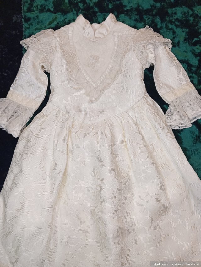 Платье на антикварную или винтажную куклу ростом 66-70 см (фото 8)