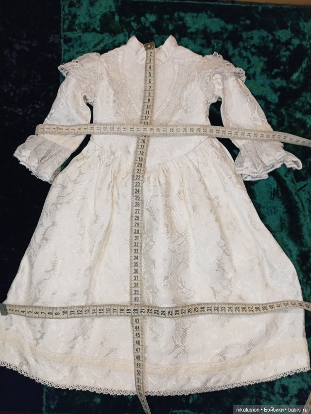 Платье на антикварную или винтажную куклу ростом 66-70 см (фото 6)