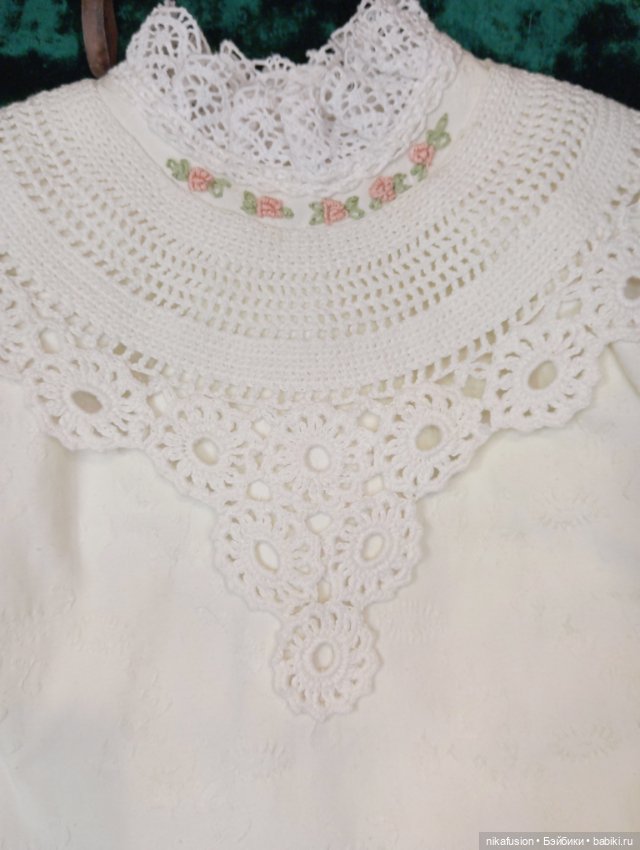 Платье и чепчик на антикварную куклу ростом 60-65 см (фото 9)