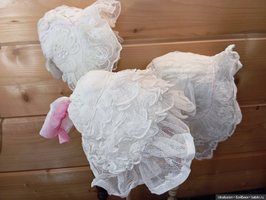 Платье и чепчик на антикварную куклу ростом 60-65 см (фото 5)