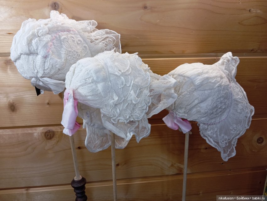 Платье и чепчик на антикварную куклу ростом 60-65 см (фото 4)