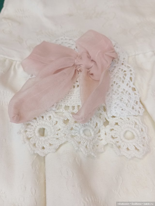 Платье и чепчик на антикварную куклу ростом 60-65 см (фото 7)