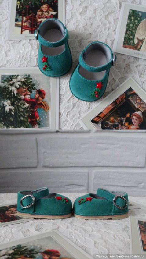 Новогодние туфельки для Meadow dolls в размерах на Moppets и Dumplings (фото 2)