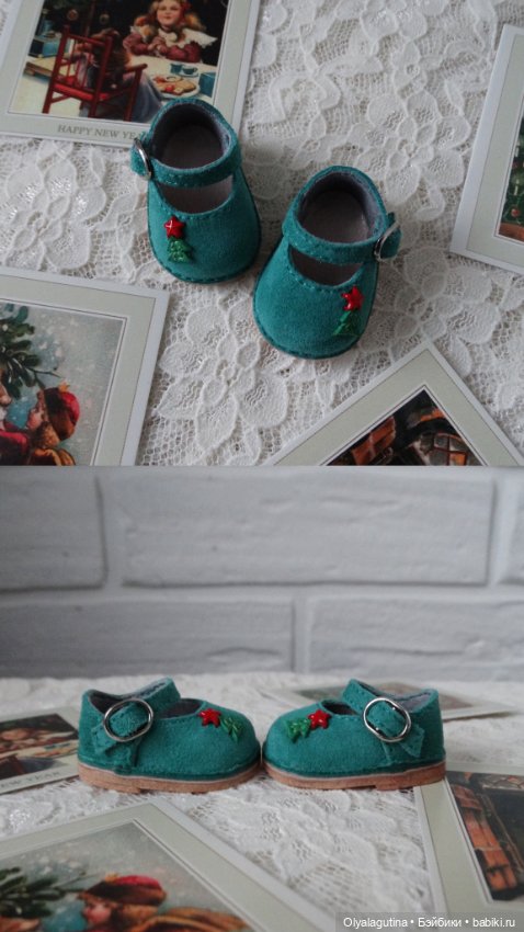Новогодние туфельки для Meadow dolls в размерах на Moppets и Dumplings (фото 4)