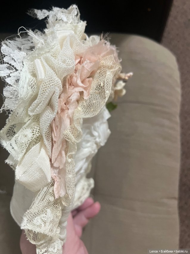 Большой боннет для антикварной куклы (фото 8)