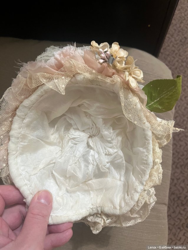Большой боннет для антикварной куклы (фото 6)