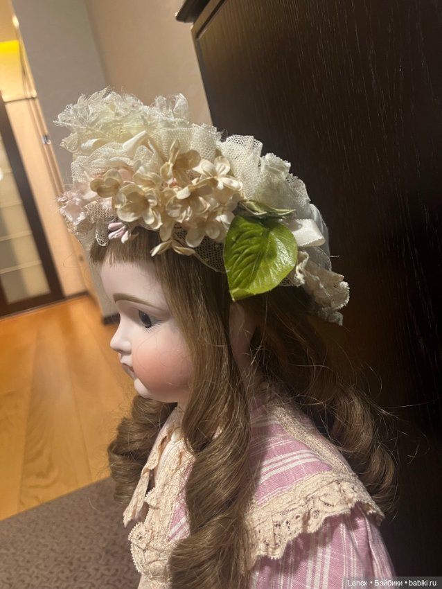 Большой боннет для антикварной куклы (фото 2)