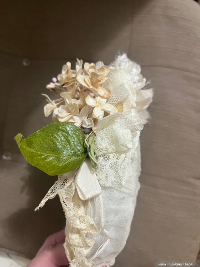 Большой боннет для антикварной куклы (фото 7)