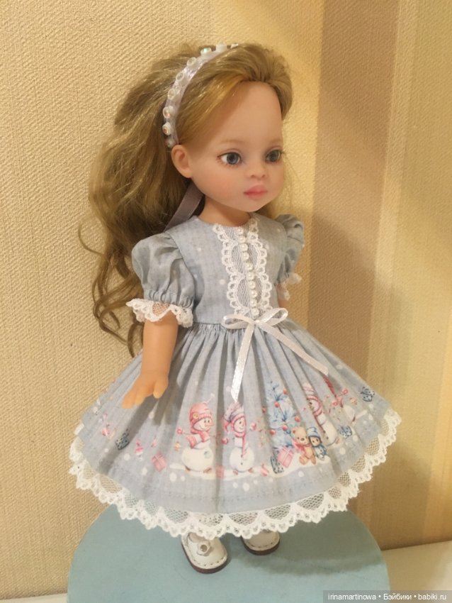 Paola Reina (21 см) платье со снеговиками (фото 7)