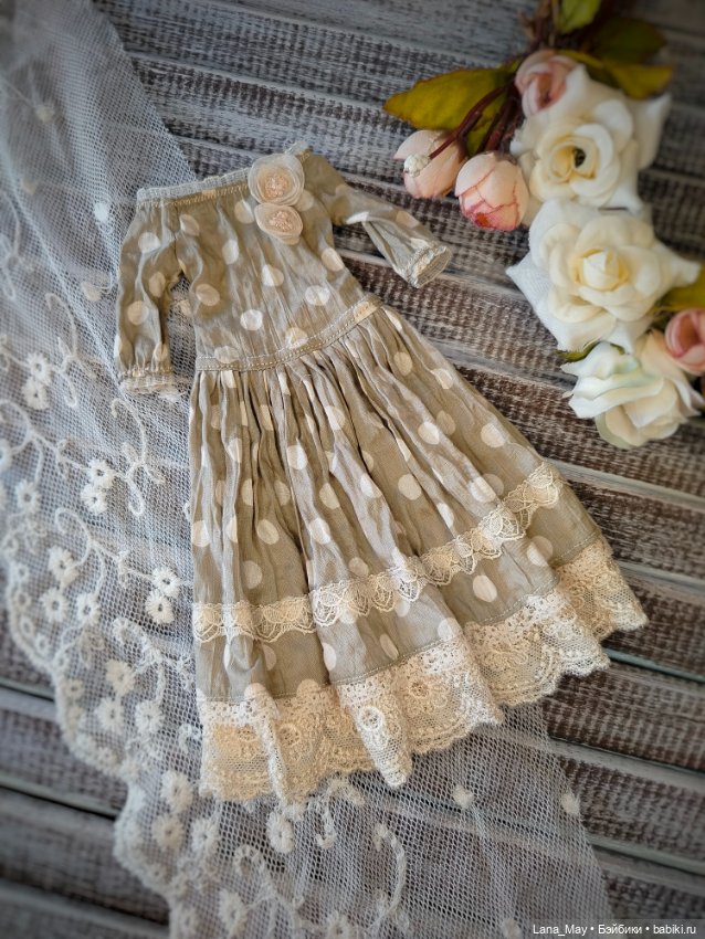 Платье для Птички "Оливковая нежность" (фото 4)