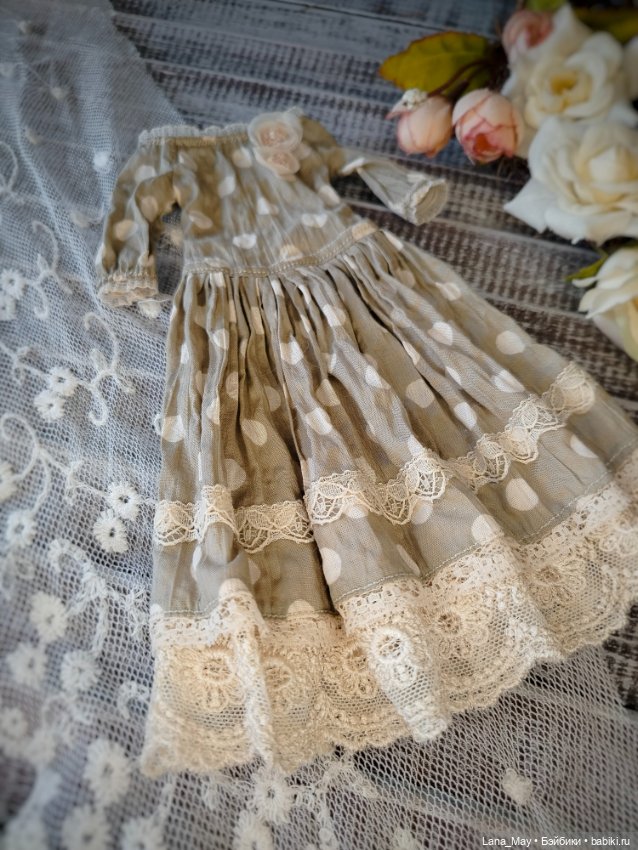 Платье для Птички "Оливковая нежность" (фото 3)